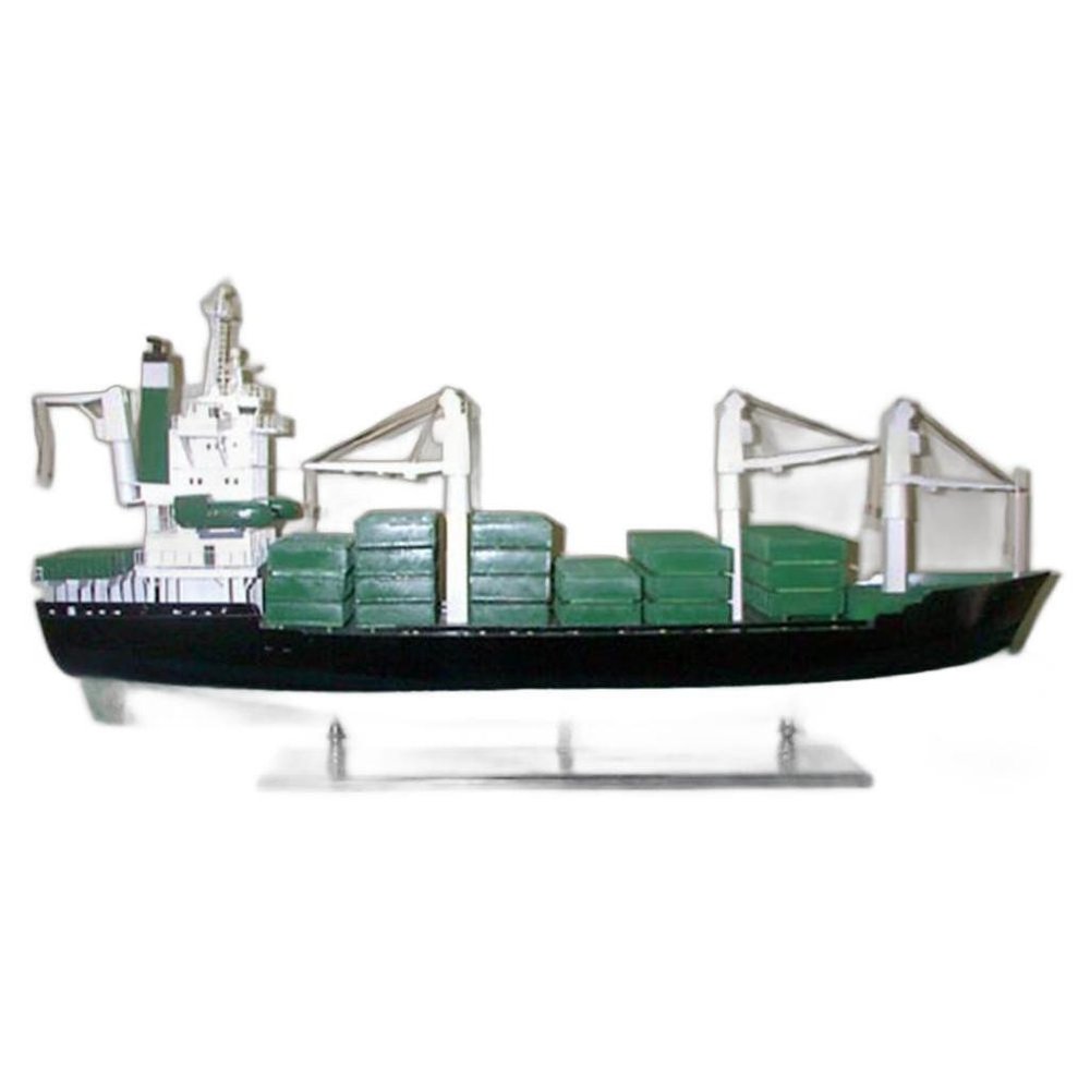 8" Unfinished Wood Hand Painted Model Boat