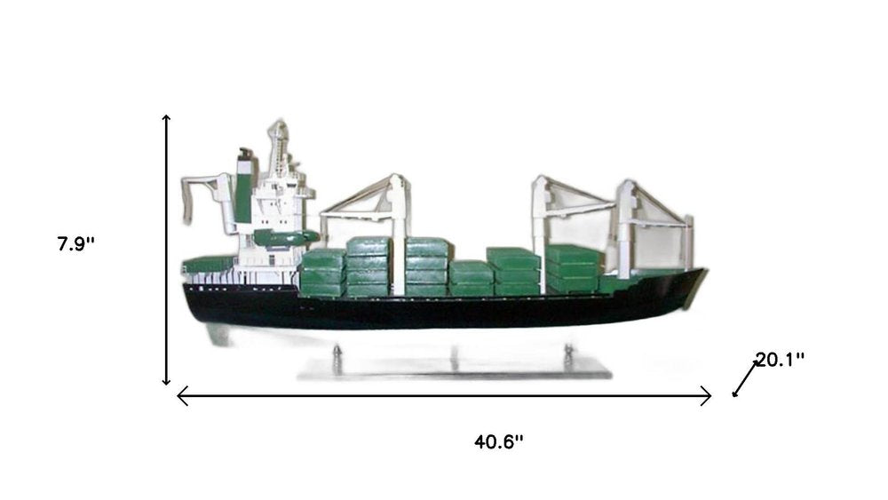 8" Unfinished Wood Hand Painted Model Boat