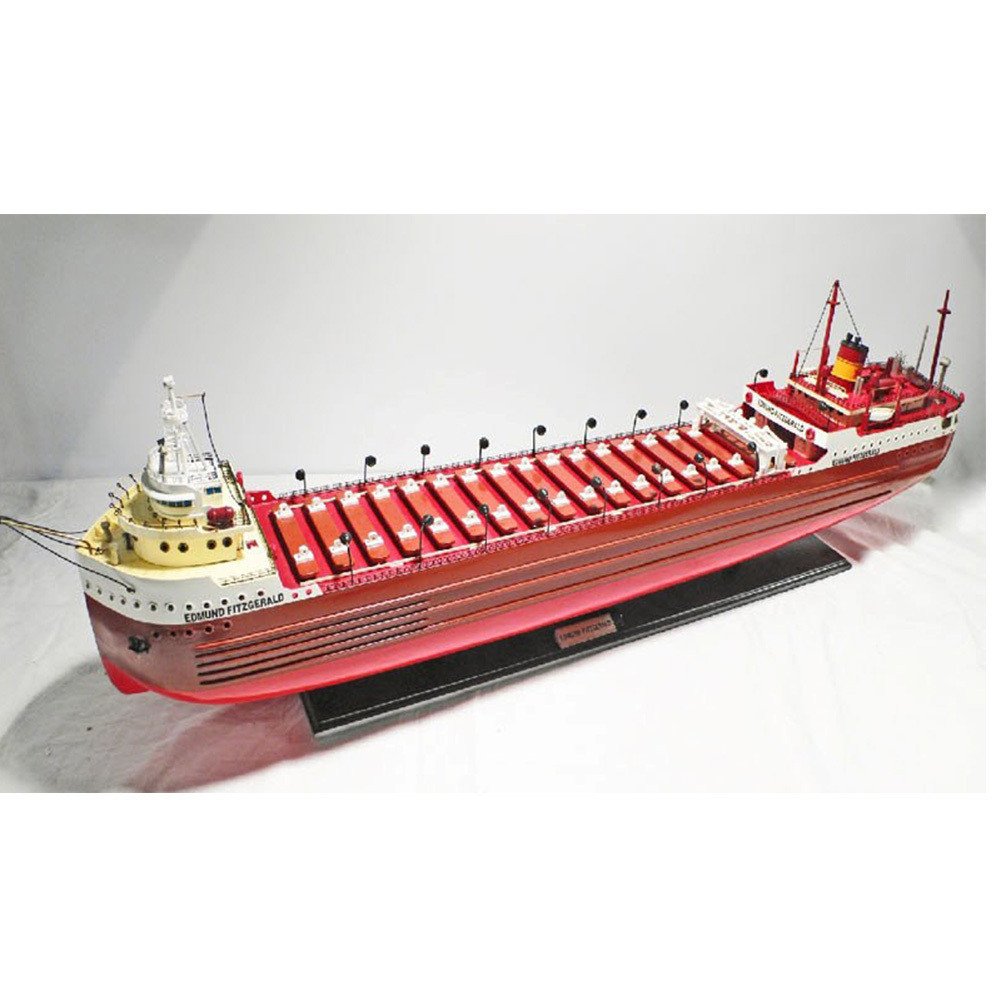 9" Unfinished Wood Hand Painted Model Boat