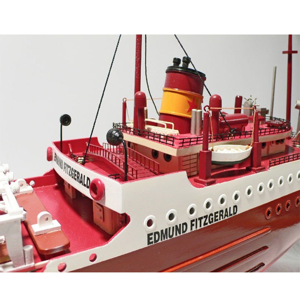 9" Unfinished Wood Hand Painted Model Boat