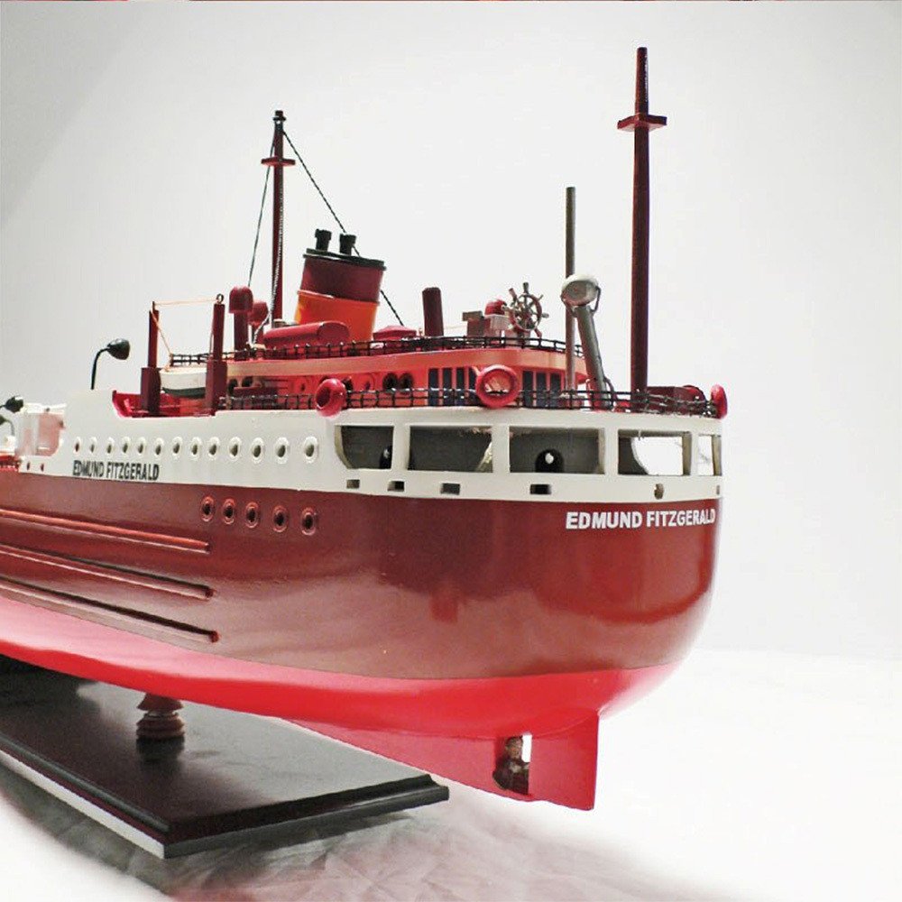 9" Unfinished Wood Hand Painted Model Boat