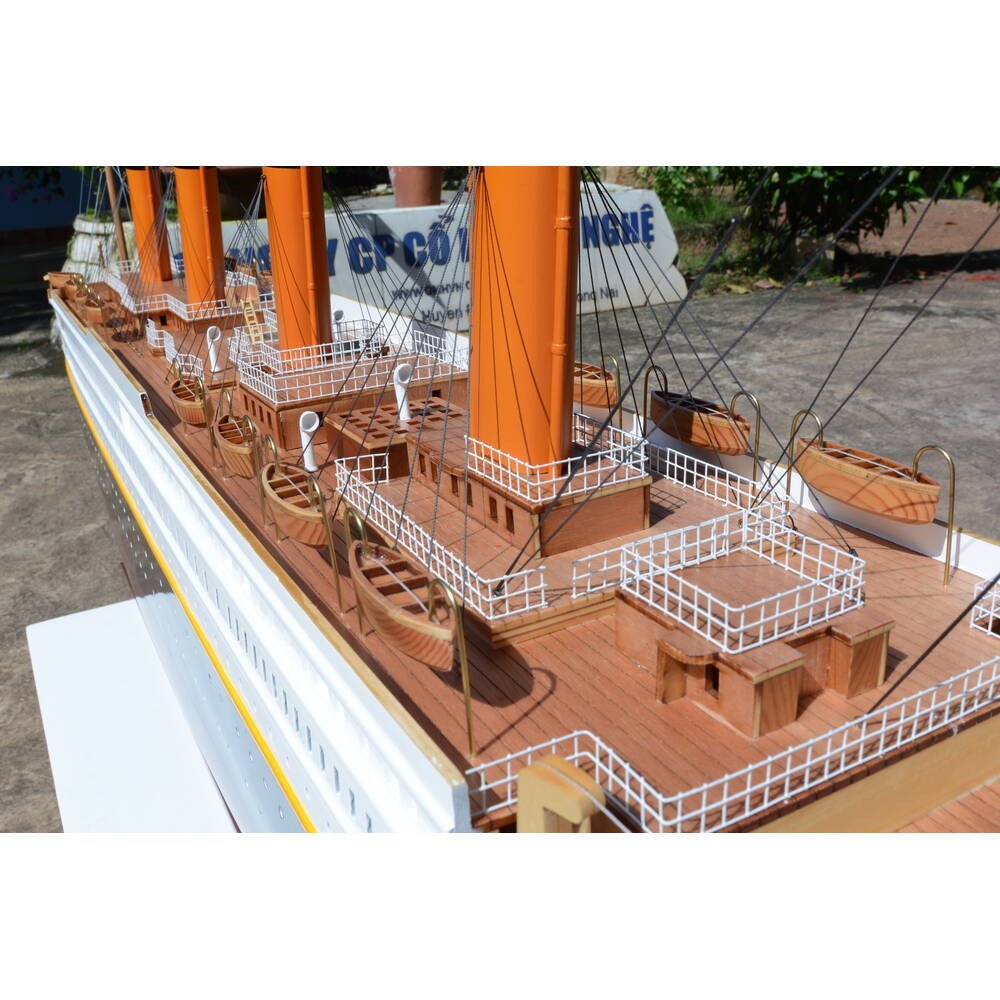 28" Unfinished Wood Hand Painted Model Boat