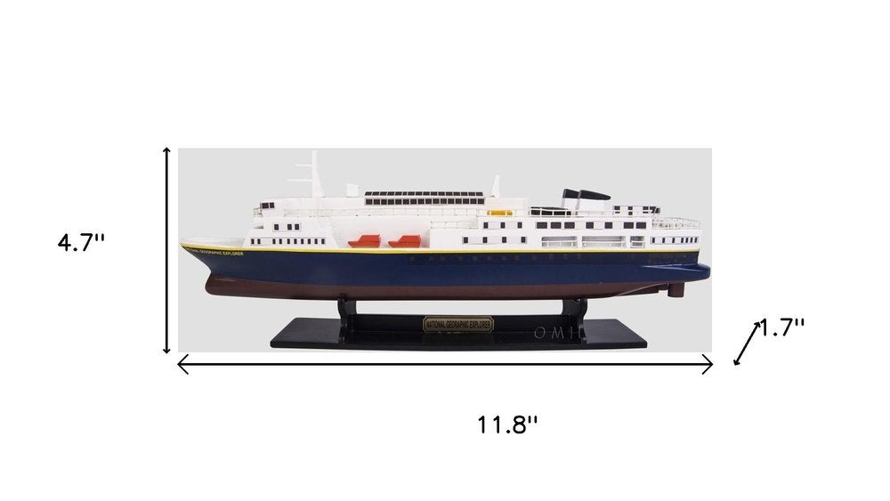 5" Unfinished Wood Hand Painted Model Boat