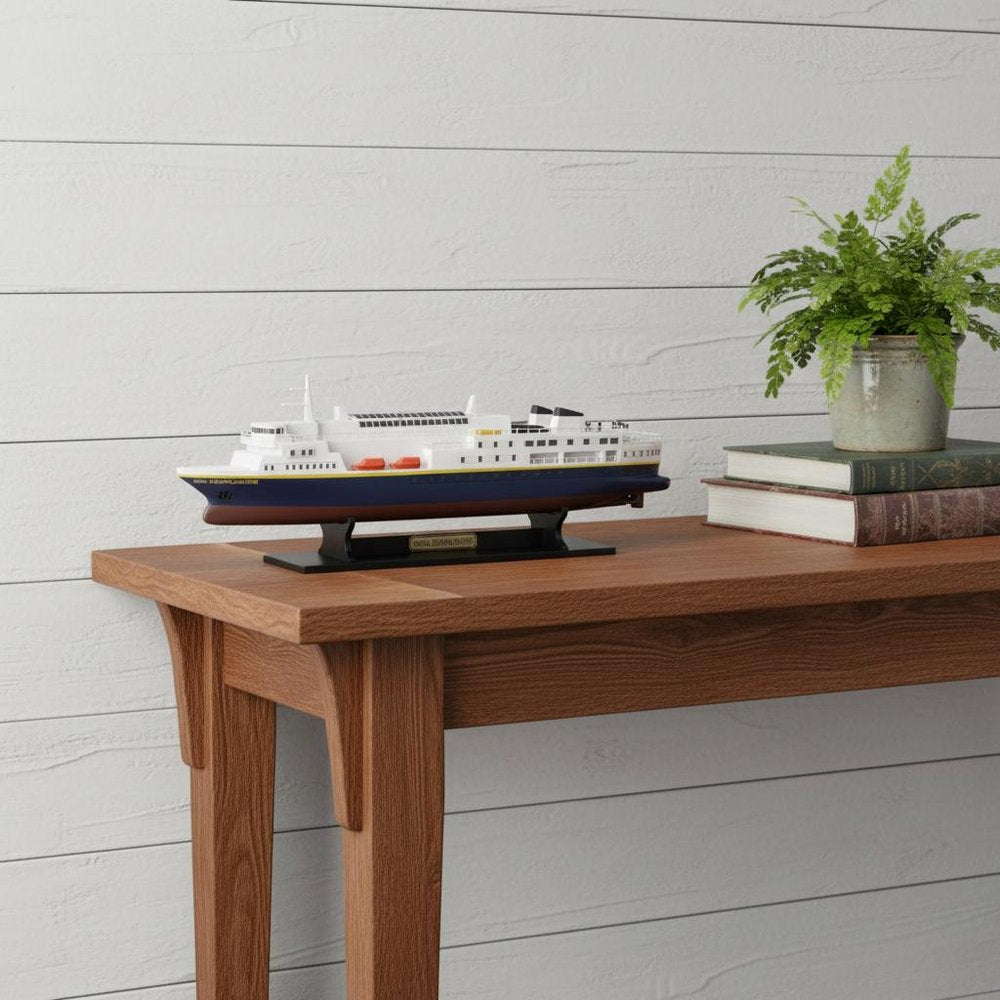 5" Unfinished Wood Hand Painted Model Boat