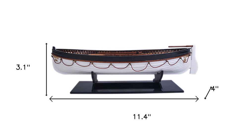3" Unfinished Wood Hand Painted Model Boat