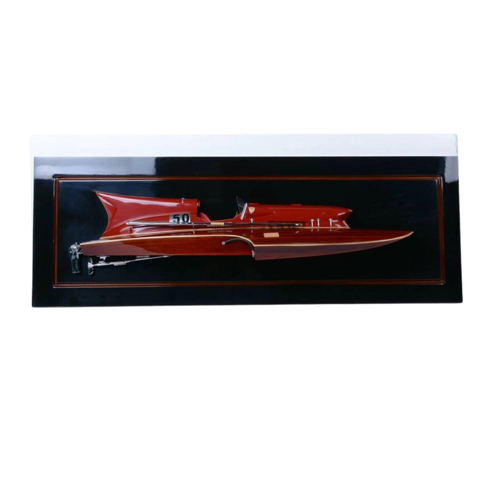 7" Unfinished Wood Hand Painted Model Boat