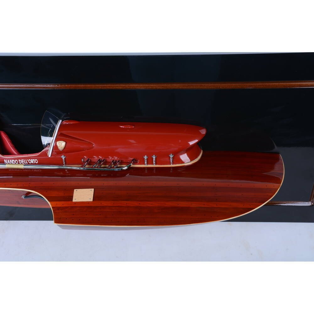 7" Unfinished Wood Hand Painted Model Boat
