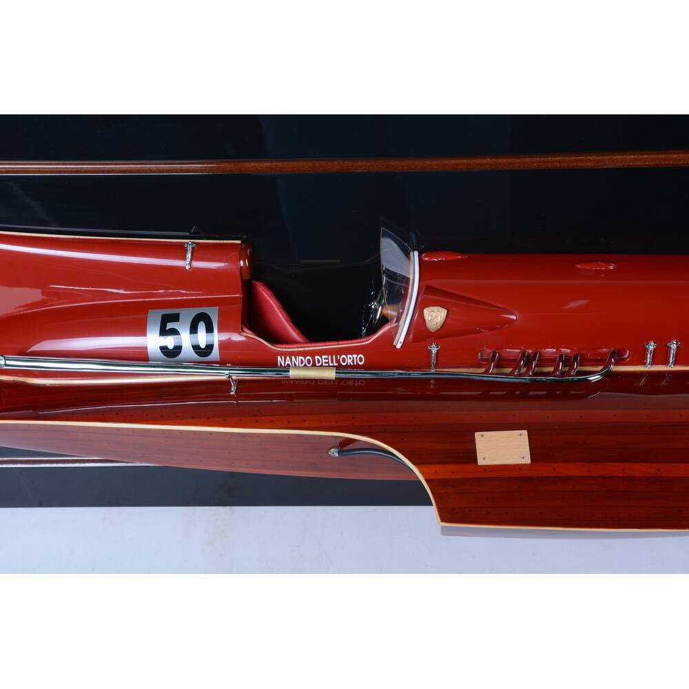 7" Unfinished Wood Hand Painted Model Boat