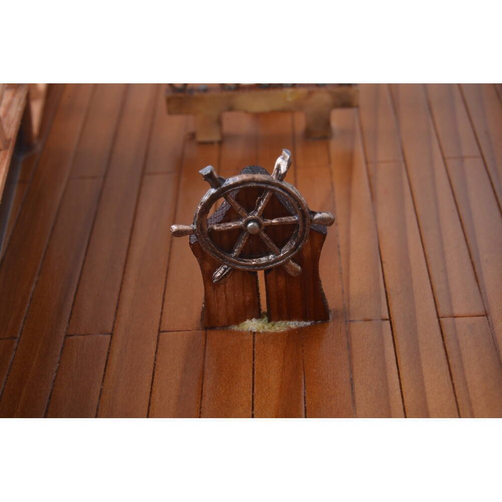 32" Unfinished Wood Hand Painted Boat Model Boat