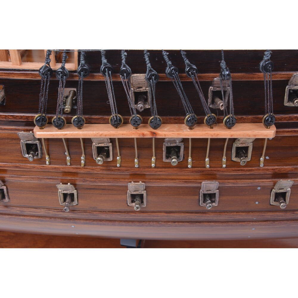 32" Unfinished Wood Hand Painted Boat Model Boat