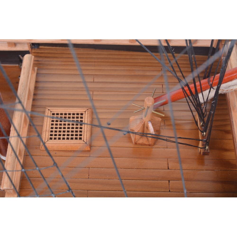 32" Unfinished Wood Hand Painted Boat Model Boat
