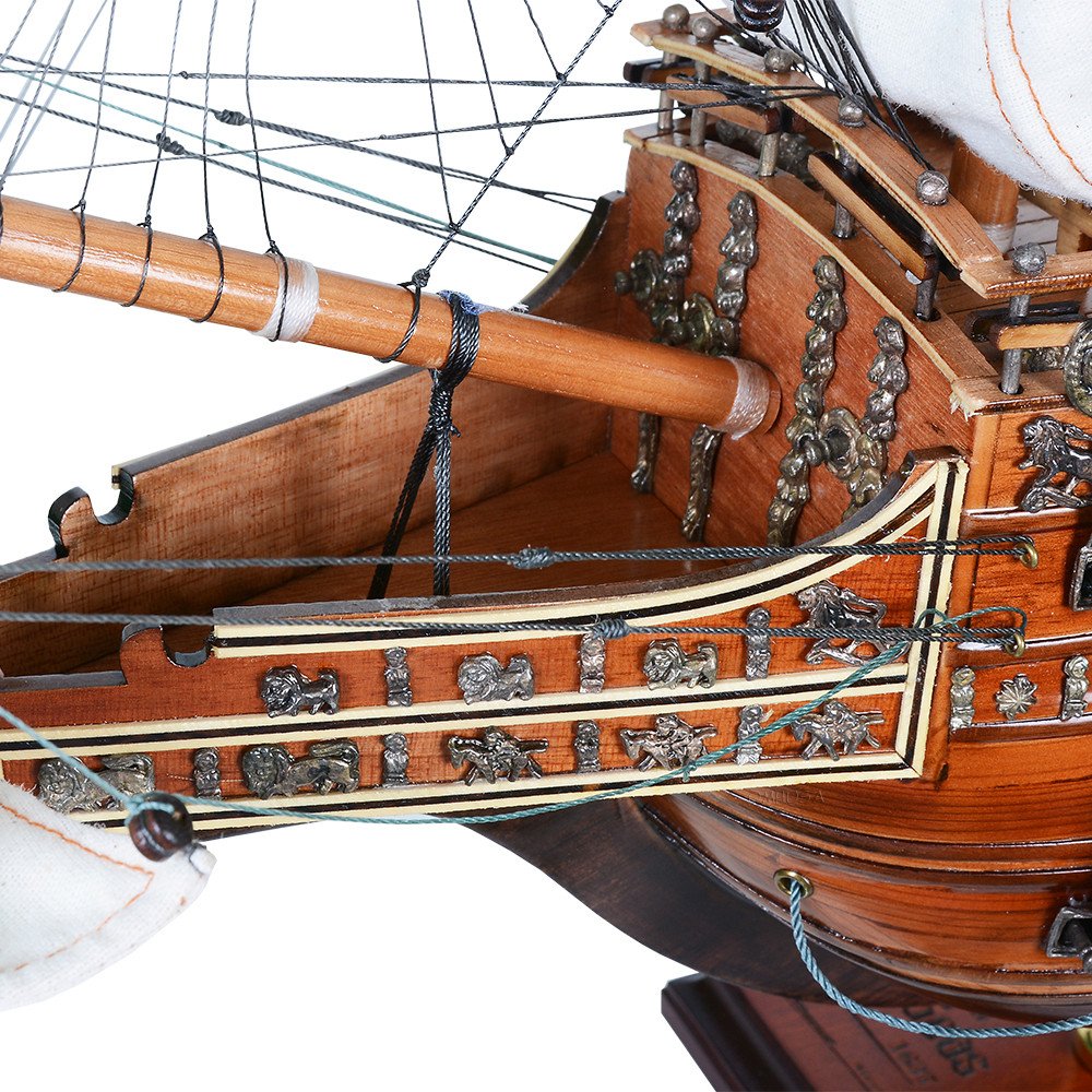 27" Unfinished Wood Hand Painted Model Boat