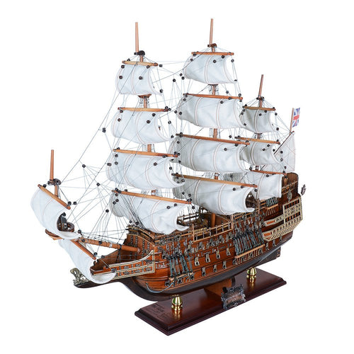 27" Unfinished Wood Hand Painted Model Boat