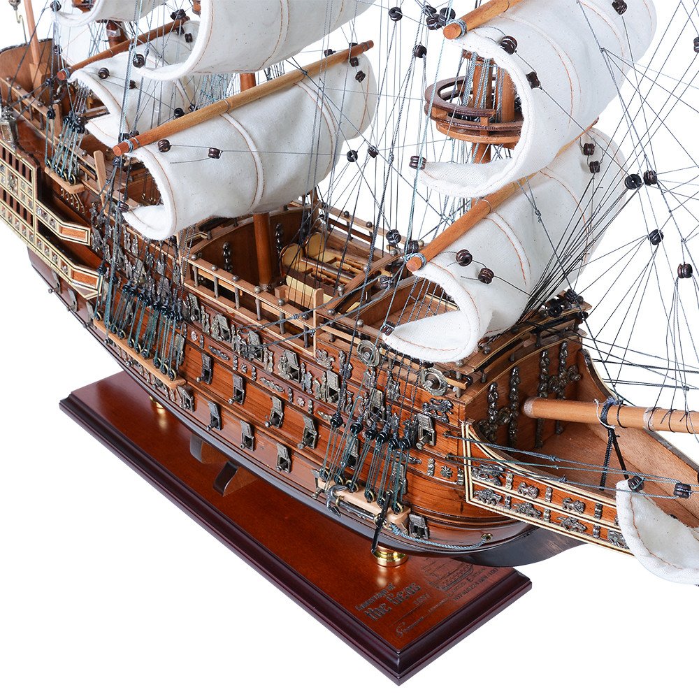 27" Unfinished Wood Hand Painted Model Boat