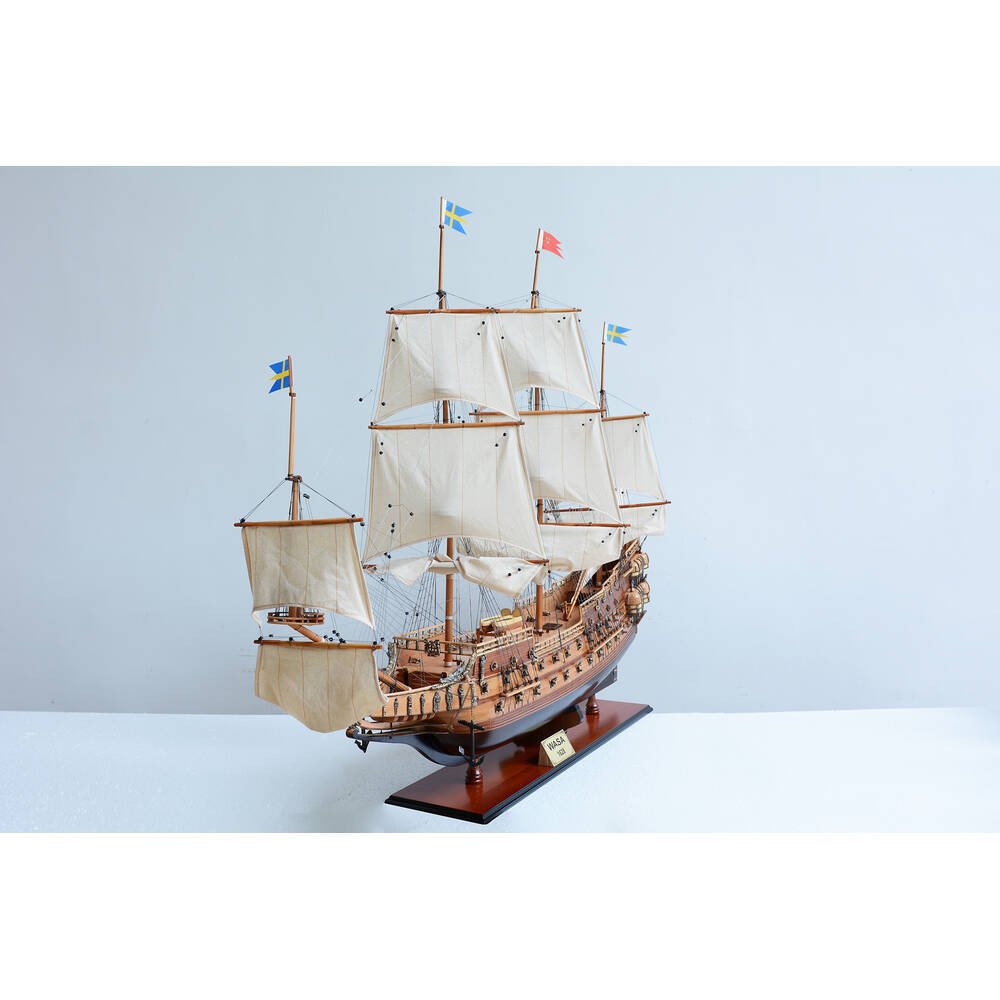 50" Unfinished Wood Hand Painted Boat Model Boat