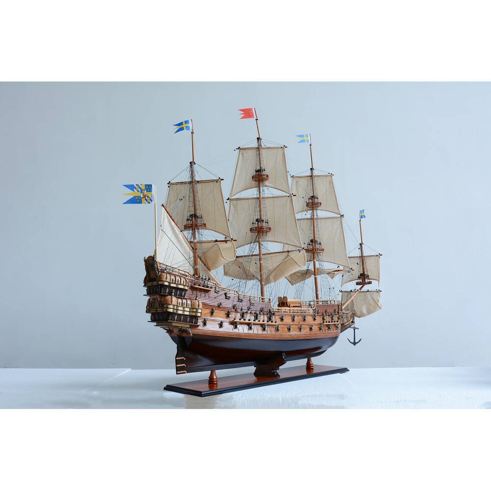 50" Unfinished Wood Hand Painted Boat Model Boat
