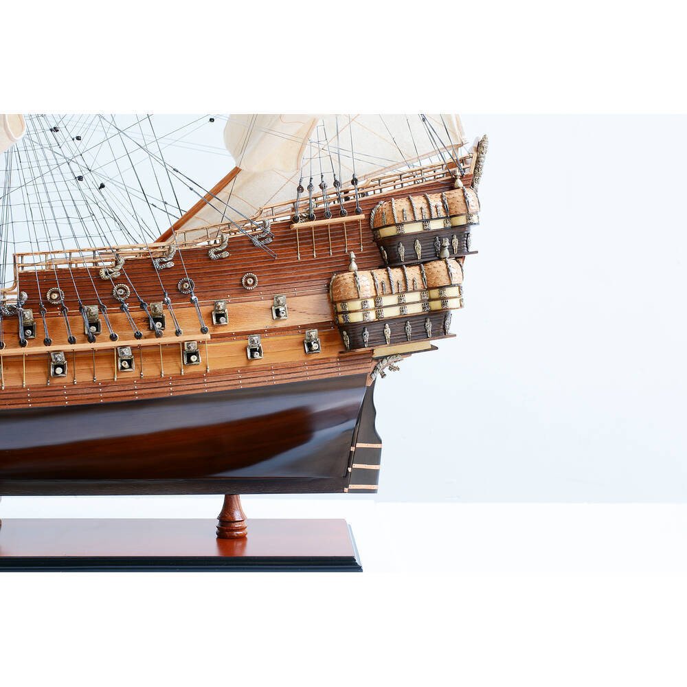 50" Unfinished Wood Hand Painted Boat Model Boat