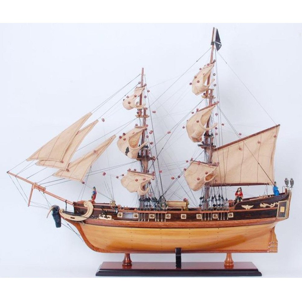 26" Unfinished Wood Hand Painted Boat Model Boat