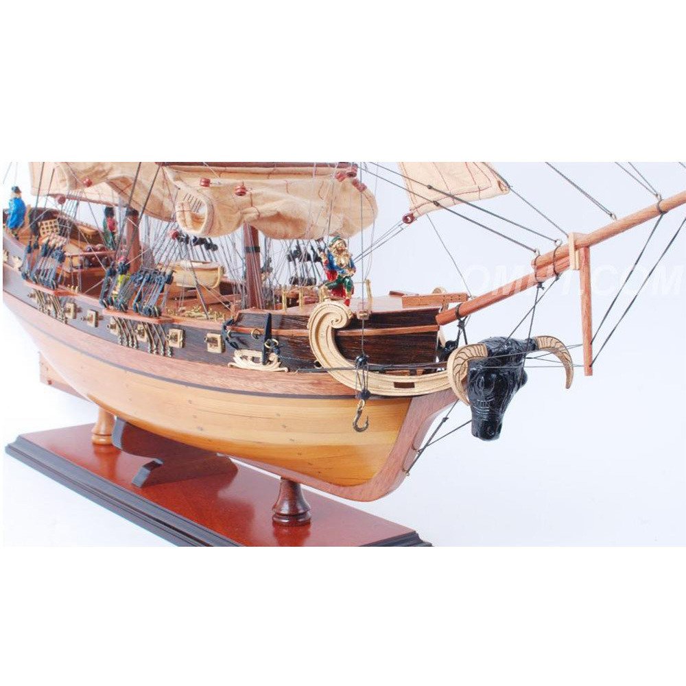 26" Unfinished Wood Hand Painted Boat Model Boat