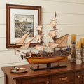 26" Unfinished Wood Hand Painted Boat Model Boat