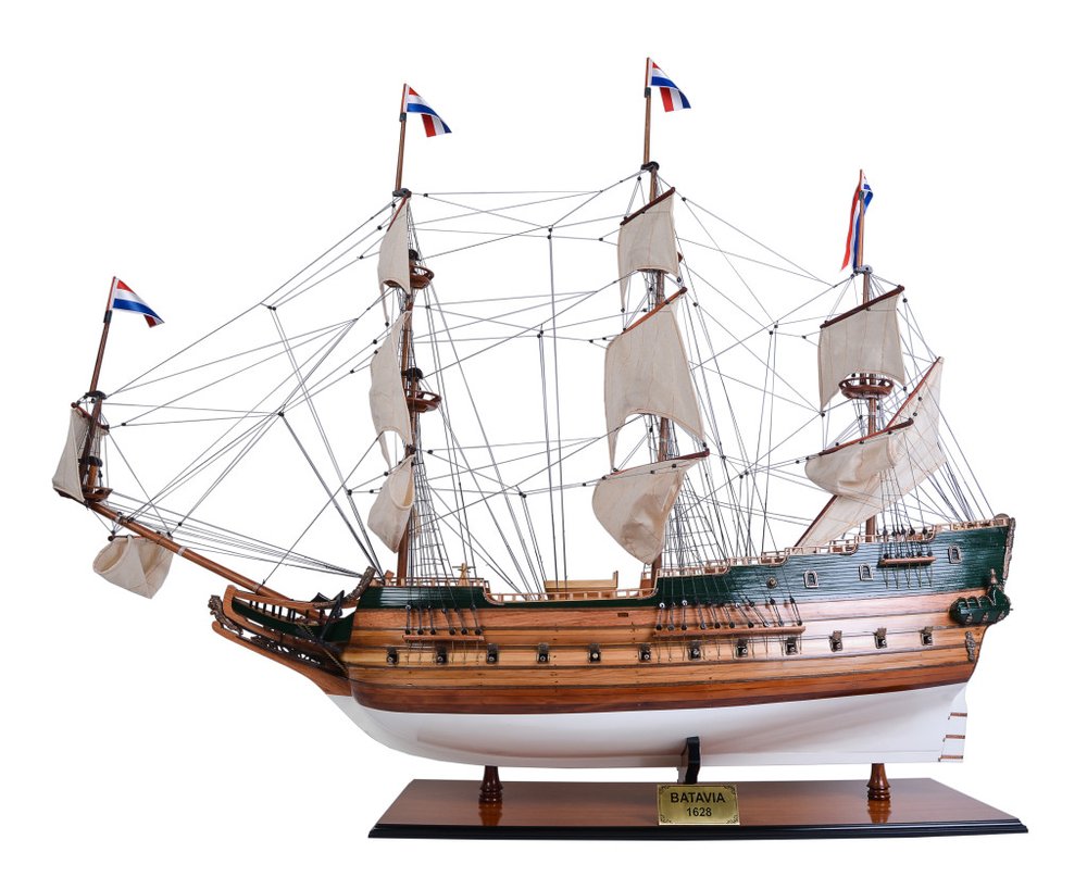 49" Unfinished Wood Hand Painted Boat Model Boat