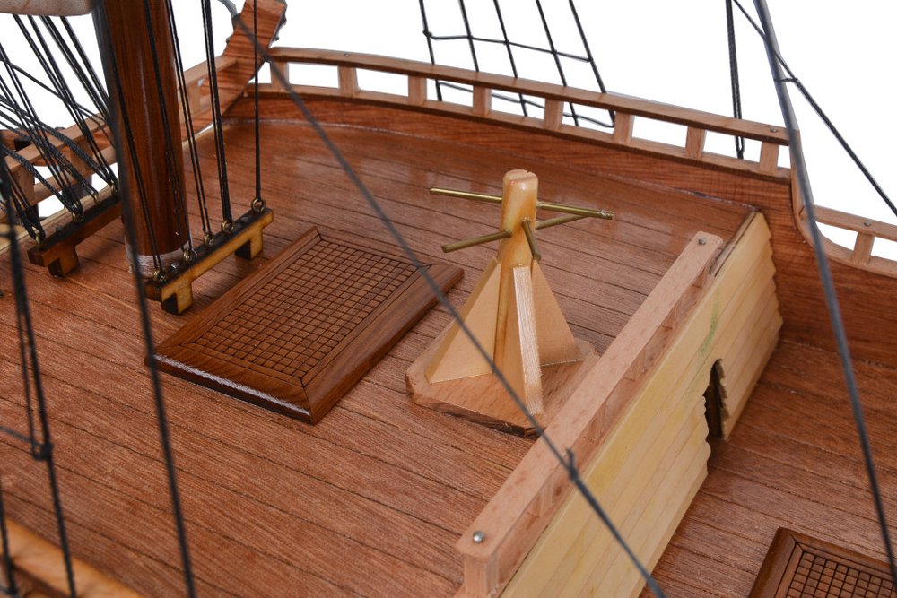 49" Unfinished Wood Hand Painted Boat Model Boat