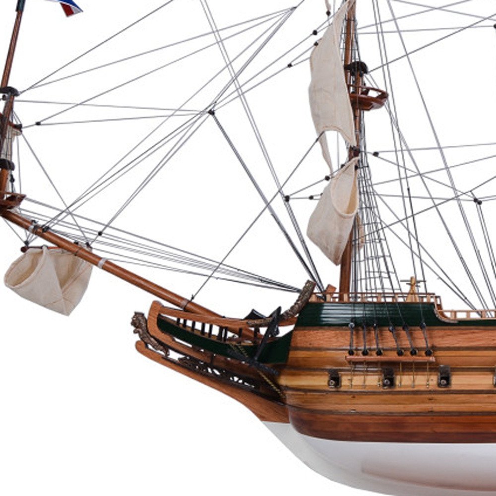 49" Unfinished Wood Hand Painted Boat Model Boat