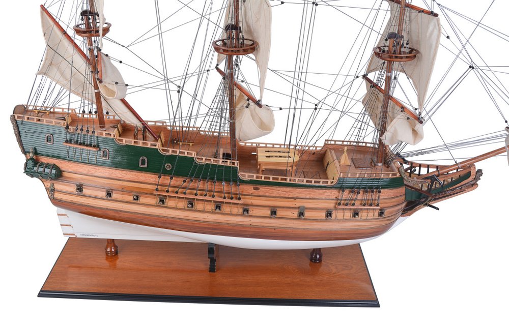 49" Unfinished Wood Hand Painted Boat Model Boat