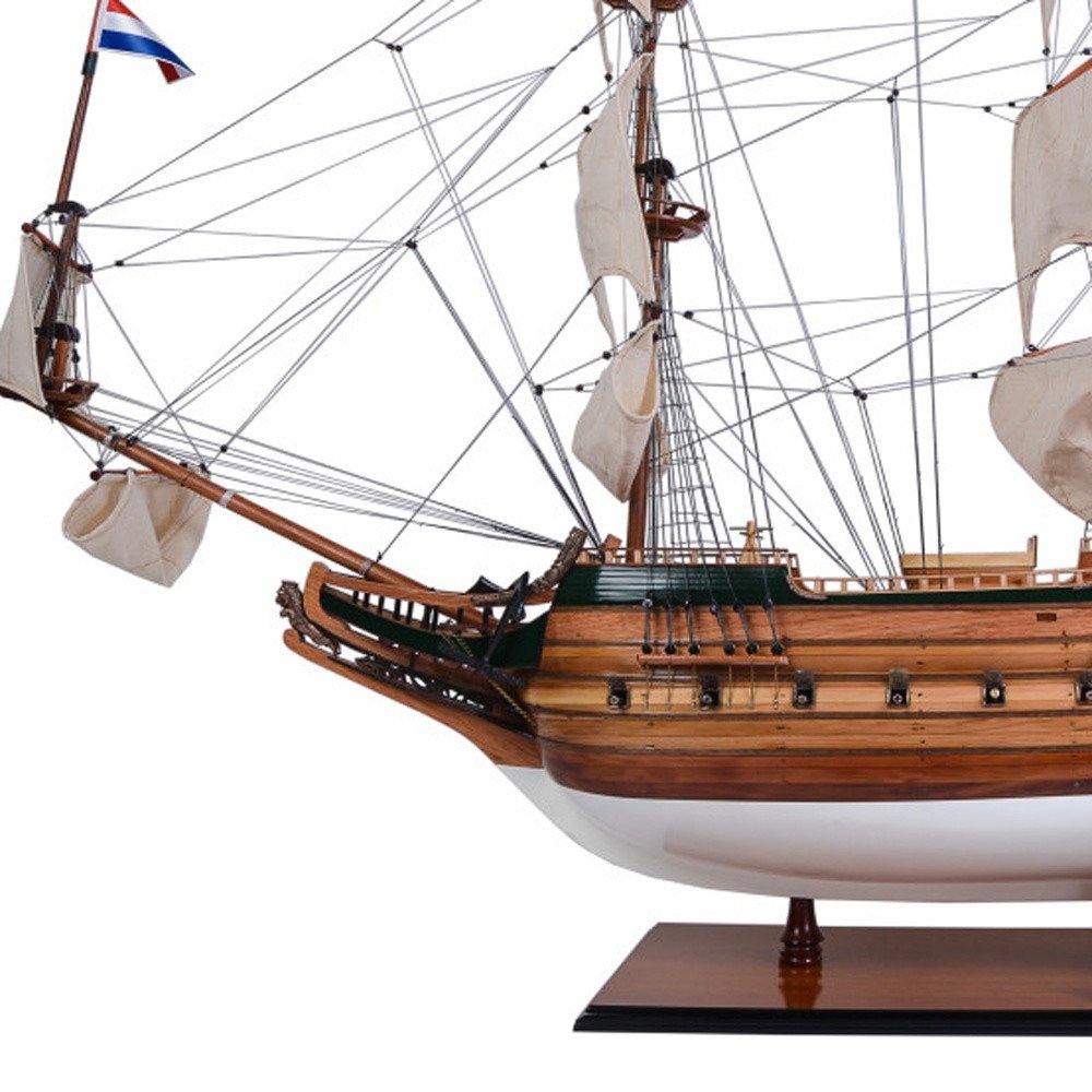 49" Unfinished Wood Hand Painted Boat Model Boat