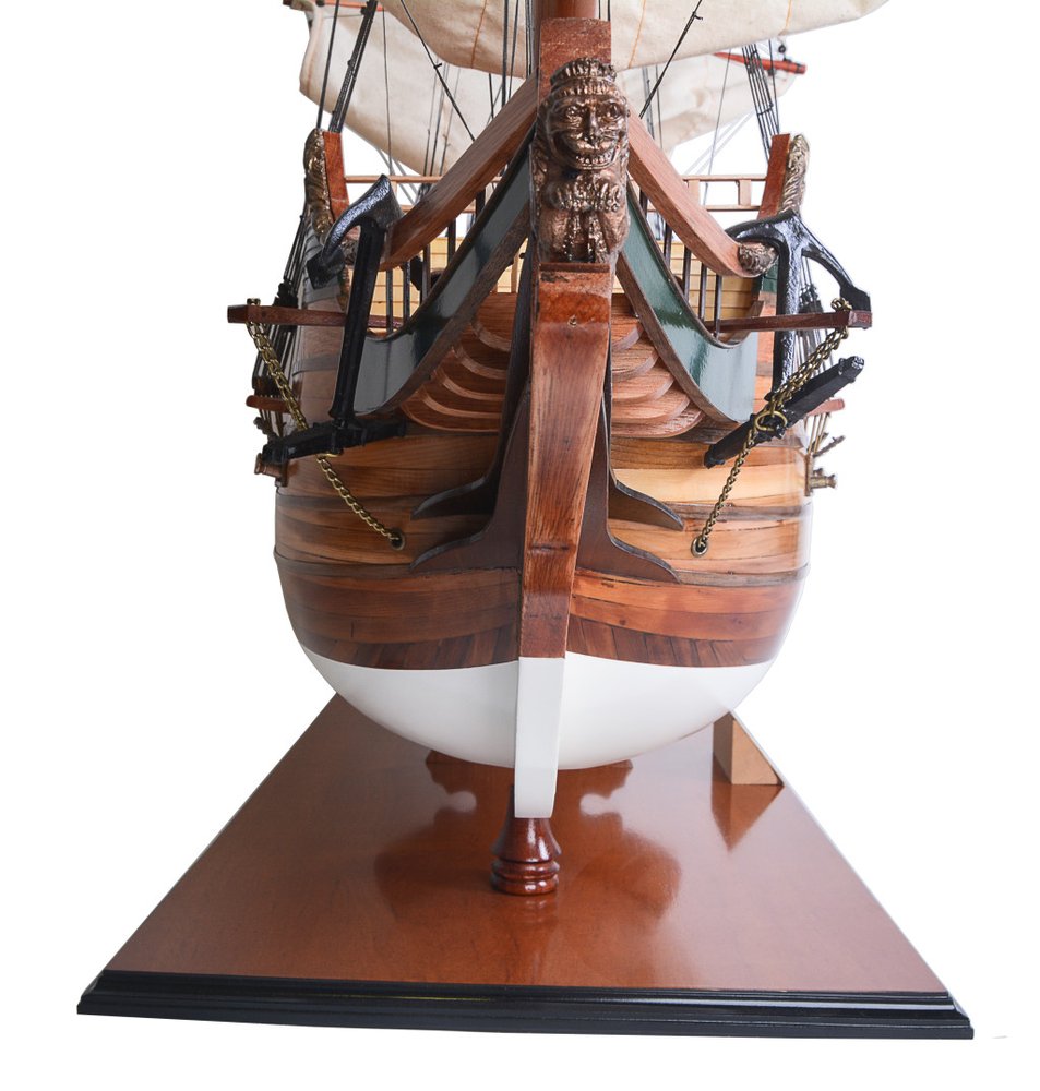 49" Unfinished Wood Hand Painted Boat Model Boat