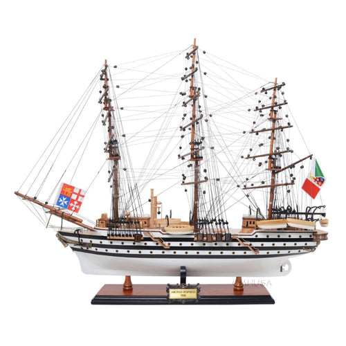 24" Unfinished Wood Hand Painted Model Boat