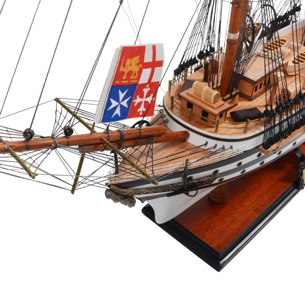 24" Unfinished Wood Hand Painted Model Boat