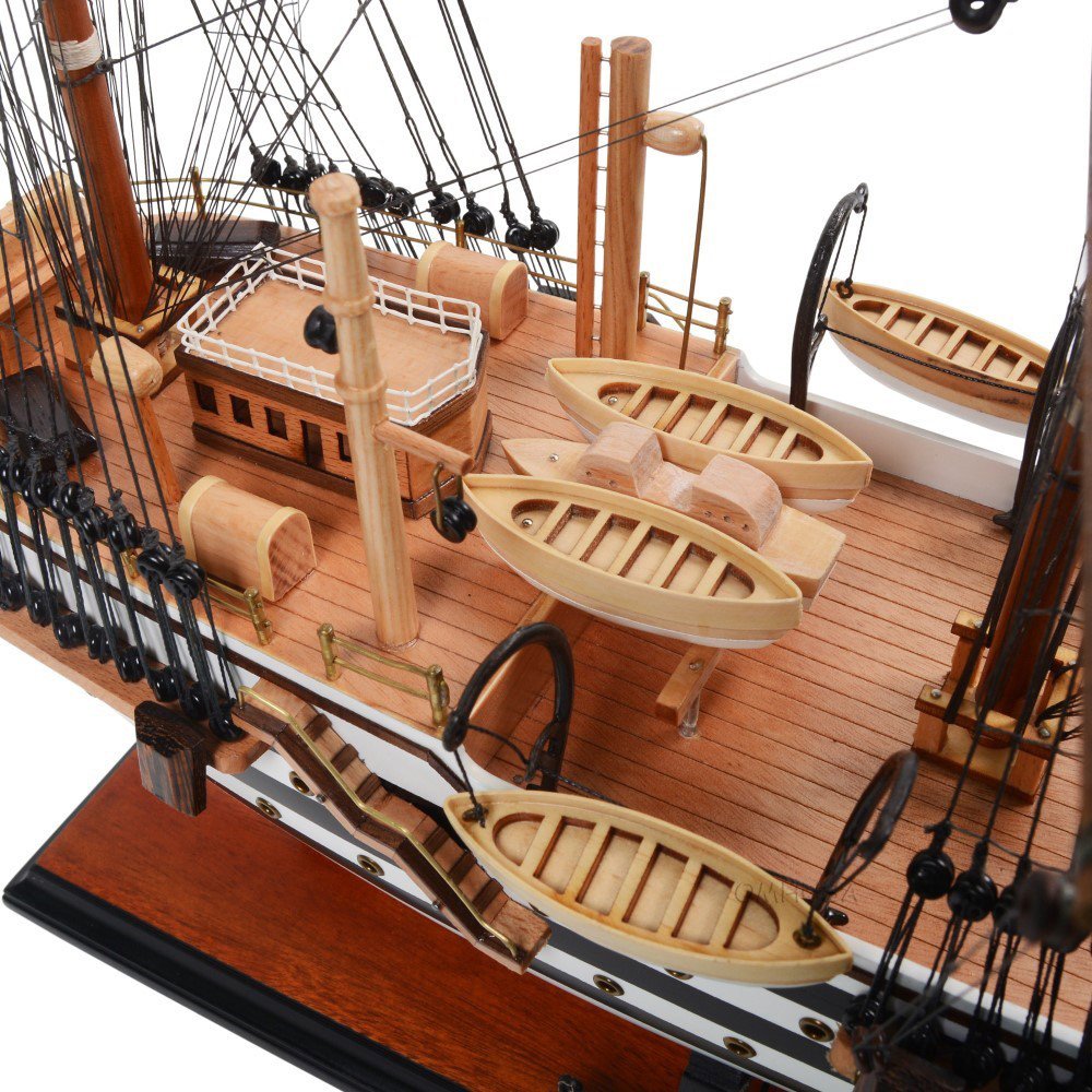 24" Unfinished Wood Hand Painted Model Boat