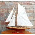 30" Unfinished Wood Hand Painted Model Boat