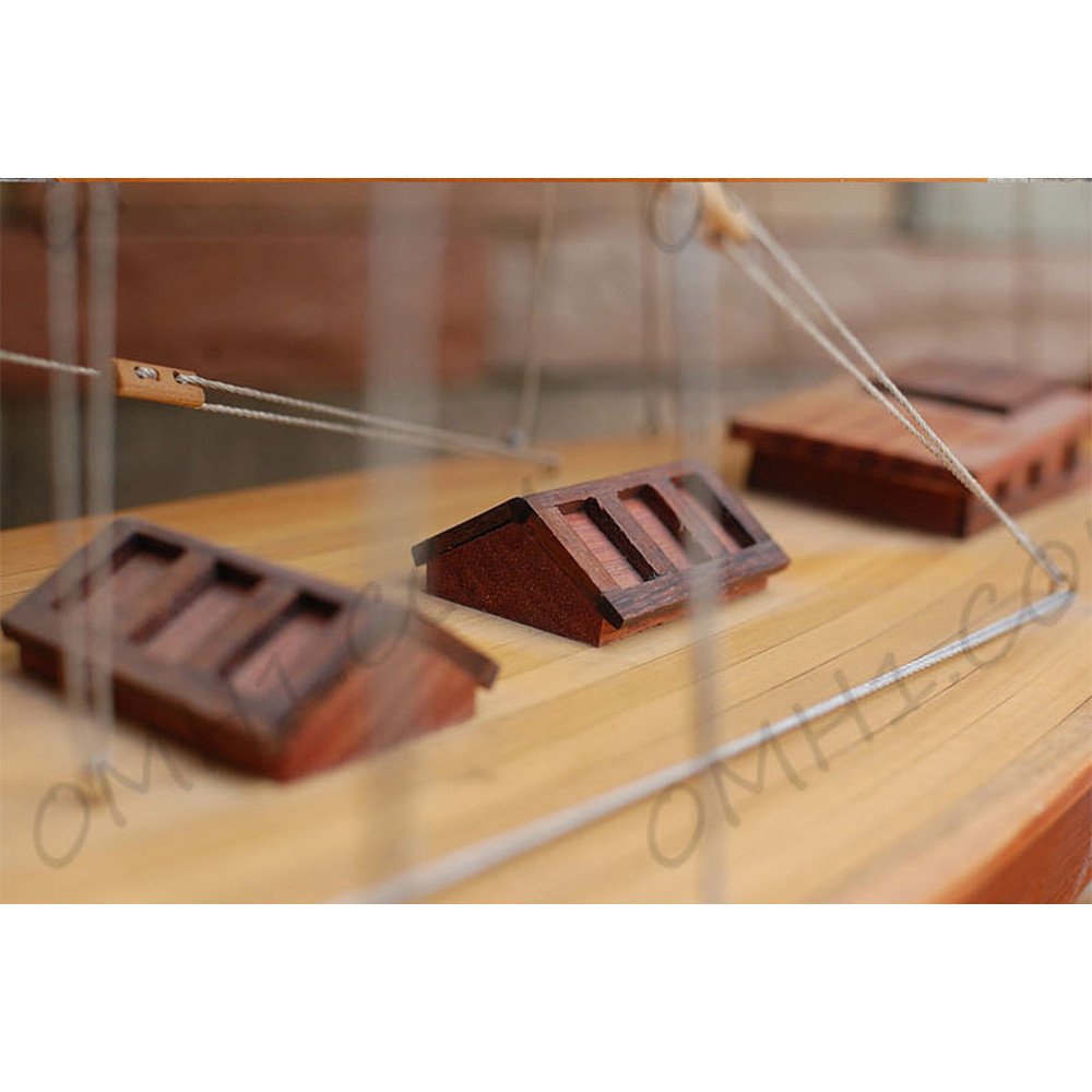 30" Unfinished Wood Hand Painted Model Boat