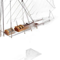 37" Unfinished Wood Hand Painted Model Boat