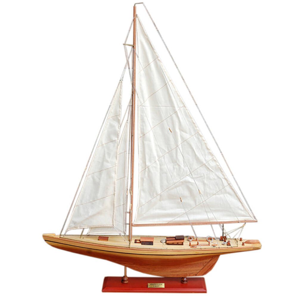30" Unfinished Wood Hand Painted Model Boat