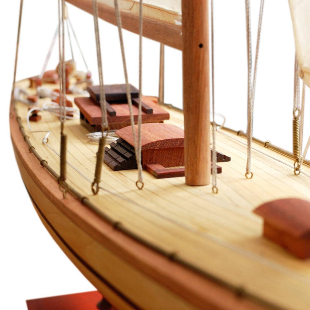 30" Unfinished Wood Hand Painted Model Boat