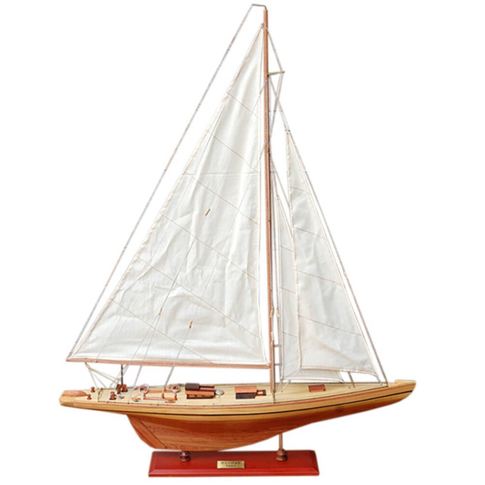 30" Unfinished Wood Hand Painted Model Boat
