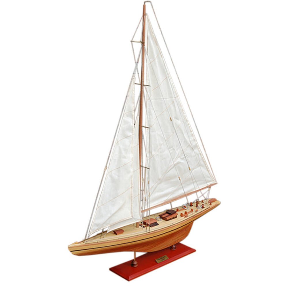 30" Unfinished Wood Hand Painted Model Boat
