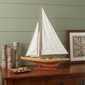 30" Unfinished Wood Hand Painted Model Boat