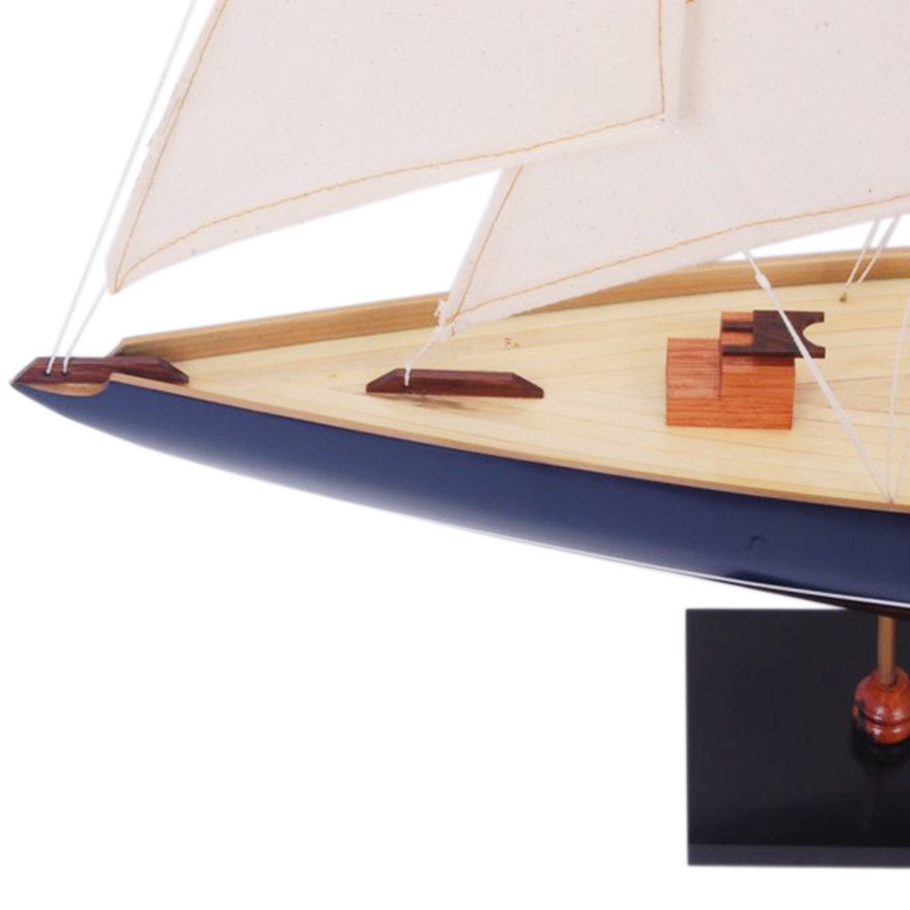 38" Unfinished Wood Hand Painted Model Boat