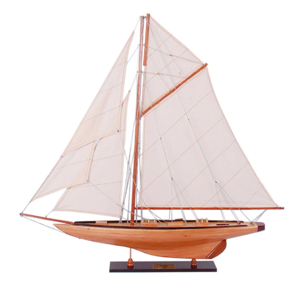 30" Unfinished Wood Hand Painted Model Boat
