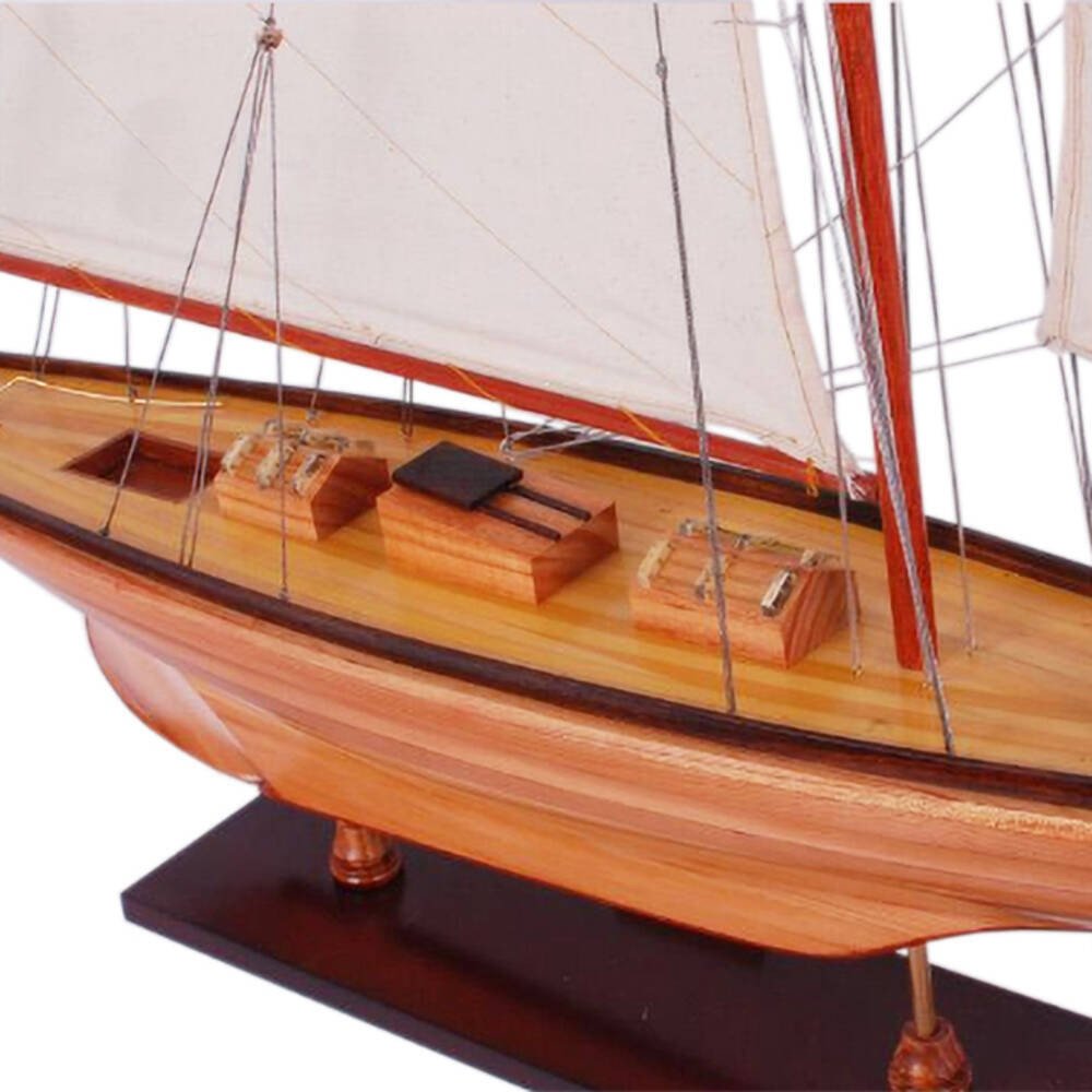 30" Unfinished Wood Hand Painted Model Boat