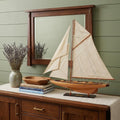 30" Unfinished Wood Hand Painted Model Boat