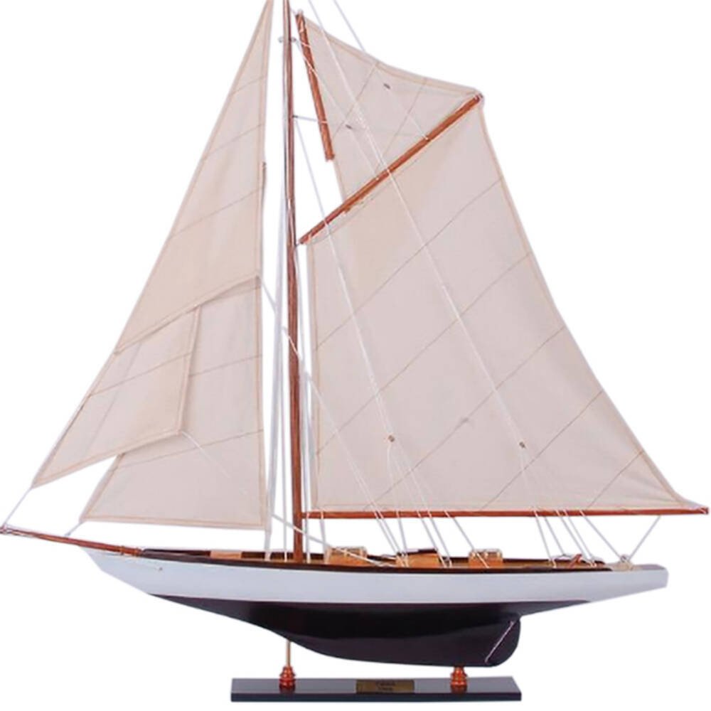 30" Unfinished Wood Hand Painted Model Boat
