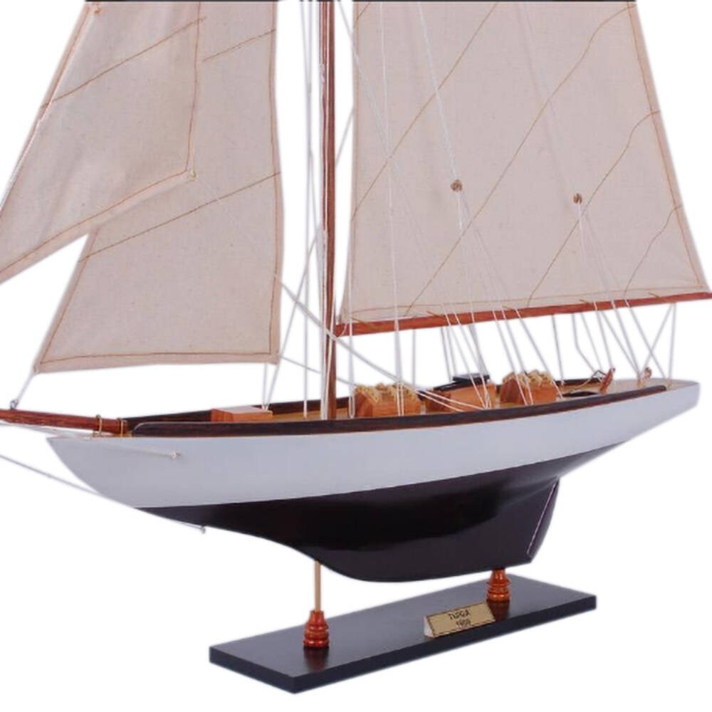 30" Unfinished Wood Hand Painted Model Boat