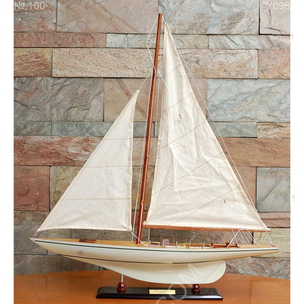 47" Unfinished Wood Hand Painted Model Boat