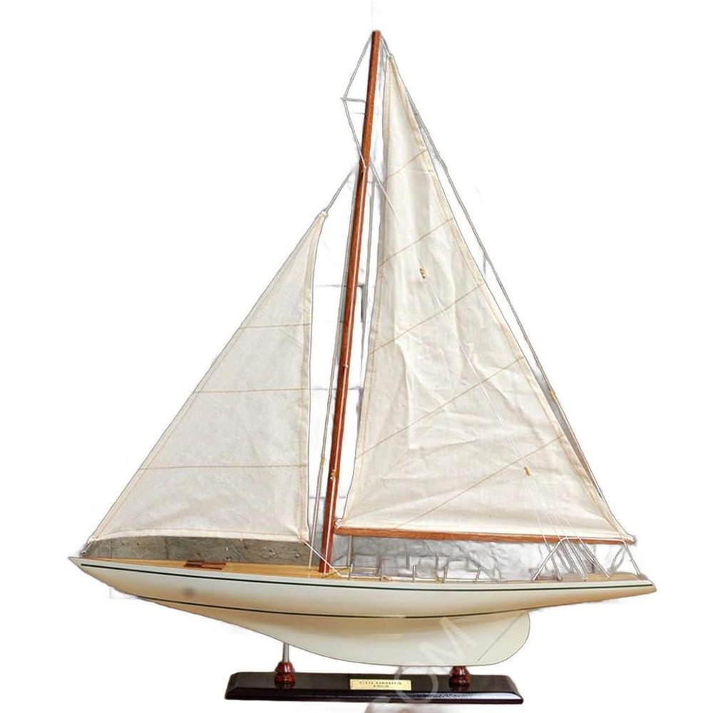 47" Unfinished Wood Hand Painted Model Boat