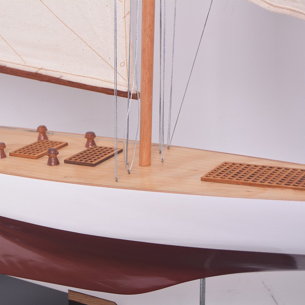 8" Unfinished Wood Hand Painted Model Boat